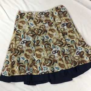 ANN KLEIN fit and flare skirt midi paisley print